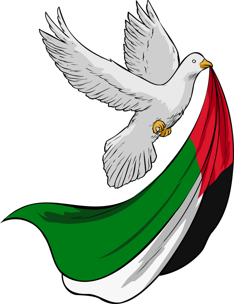 A Dove Carrying the Palestinian Flag